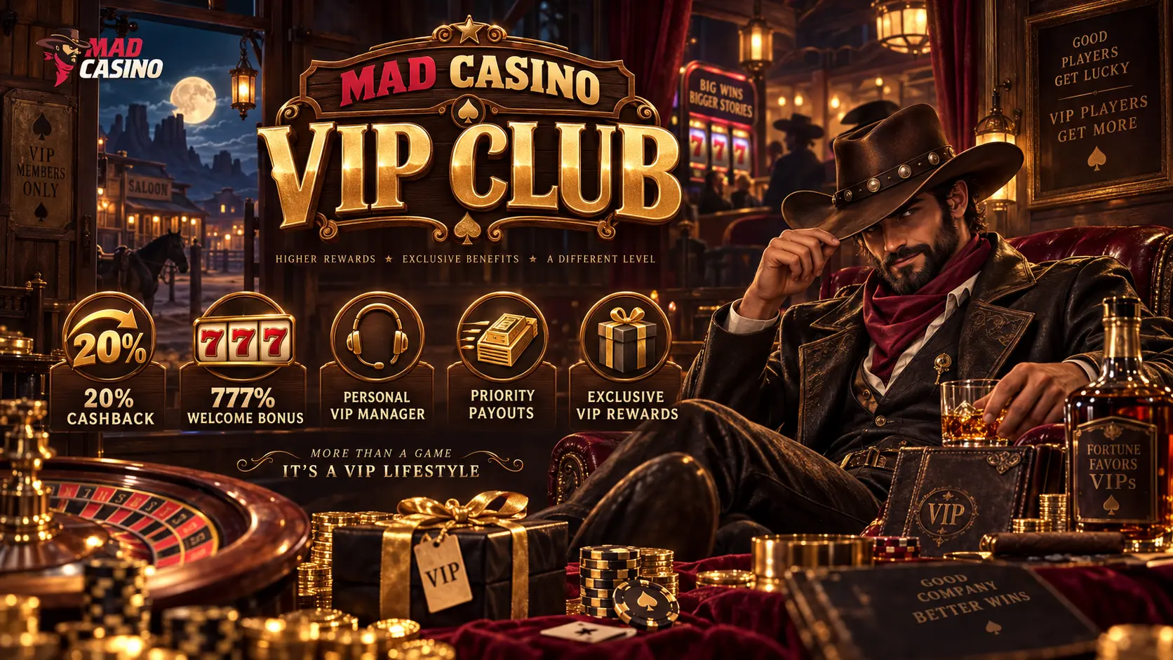 Mad Casino VIP Club — exclusive rewards and personal service for loyal players